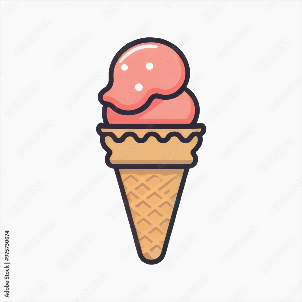Delicious cartoon ice cream cone Delicious cartoon ice cream cone