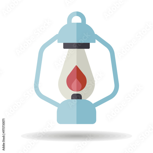 Vintage camping lantern vector icon