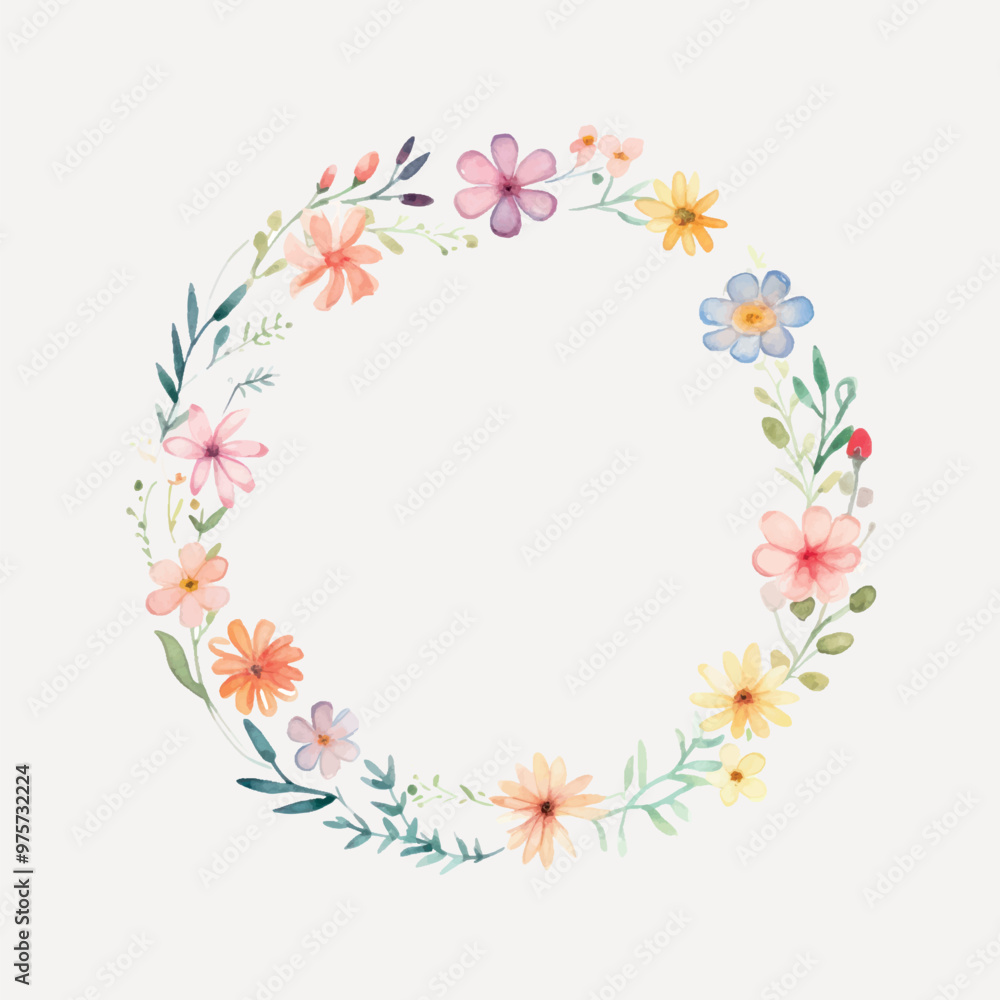 Delicate floral wreath illustration Delicate floral wreath illustration