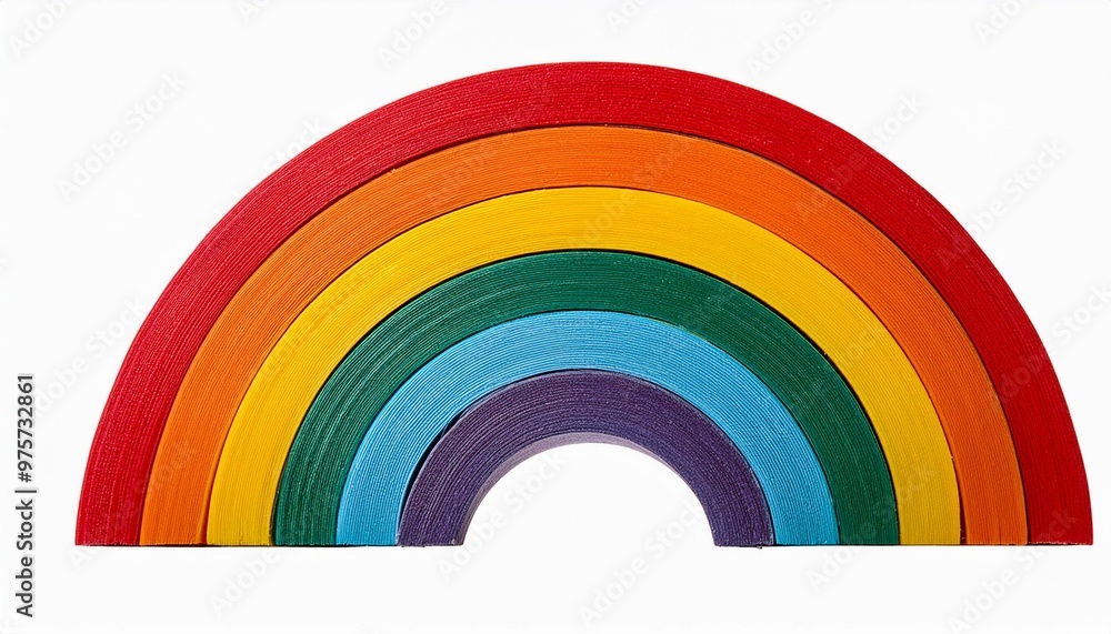 Obraz premium Vibrant Rainbow Slice with Clear Background