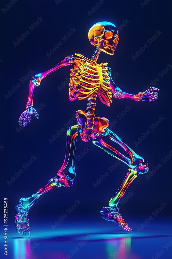 Illuminated Anatomy: A Neon Skeleton in Motion Illuminated Anatomy: A Neon Skeleton in Motion
