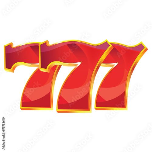 777. 3d icon logo slot illustration.