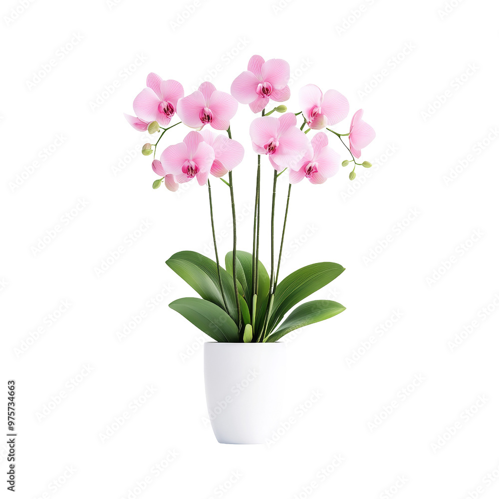 Pink Orchid Plant in White Pot Pink Orchid Plant in White Pot