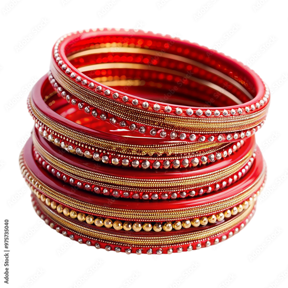 Red bangles isolated on transparent background Red bangles isolated on transparent background
