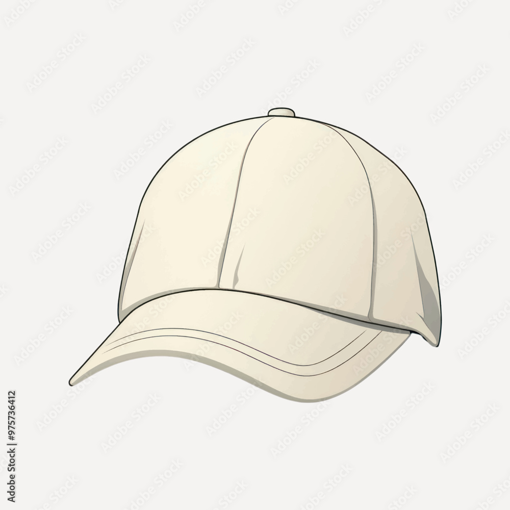 Simple beige baseball cap illustration Simple beige baseball cap illustration