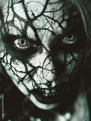 A close-up of a scary paint...