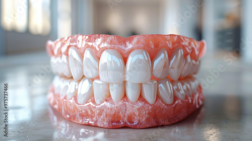 3D render for denture is orthopedic dentistry with use of modern technology photo