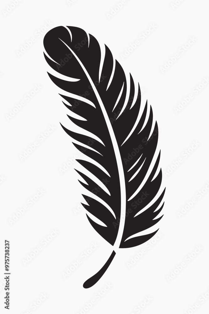 Elegant black feather silhouette design Elegant black feather silhouette design