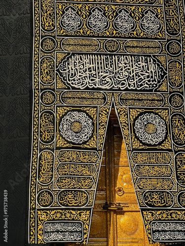 Mecca, Saudi Arabia - August 09, 2024 - Photo of the Kaaba a building in the center of the holiest mosque in Islam, Masjidilharam, in Makkah, Saudi Arabia. photo