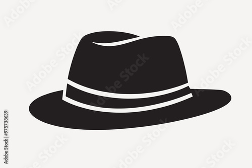 Classic black fedora hat silhouette