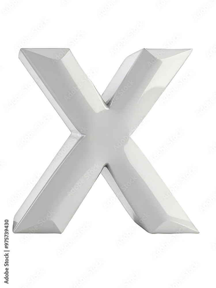 3D White Letter X, Uppercase Alphabet Character, Transparent Background Cutout, PNG File 3D White Letter X, Uppercase Alphabet Character, Transparent Background Cutout, PNG File