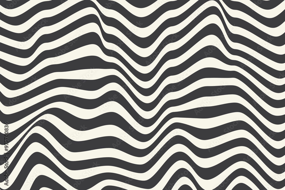 Abstract horizontal background with black and beige wavy stripes. Trendy vector illustration with ripple lines. Retro style background Abstract horizontal background with black and beige wavy stripes. Trendy vector illustration with ripple lines. Retro style background
