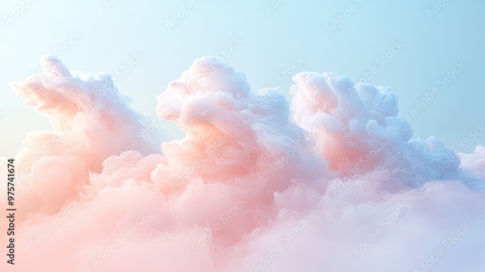 A serene sky filled with pastel clouds, creating a tranquil atmosphere, ideal for relaxation or inspiration in artwork. A serene sky filled with pastel clouds, creating a tranquil atmosphere, ideal for relaxation or inspiration in artwork.
