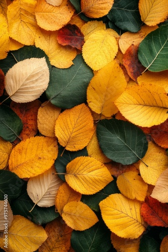 Wallpaper Mural Autumn leaves: Fallen seasonal golden leaves. golden, red and orange hues. Autumn. Fall. October. November. Beautiful nature Background. Torontodigital.ca