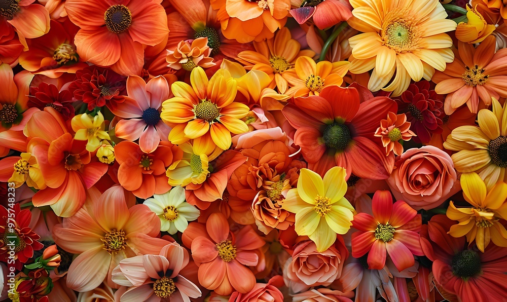 Colorful background of daisies and chrysanthemums Colorful background of daisies and chrysanthemums