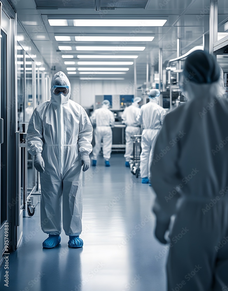 Workers in a Cleanroom Environment Workers in a Cleanroom Environment