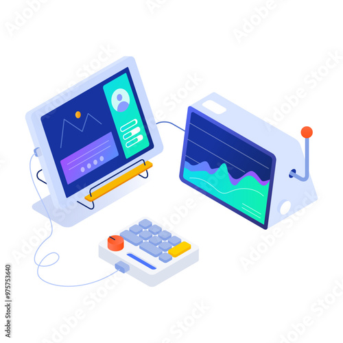 Designing software icon in isometric style