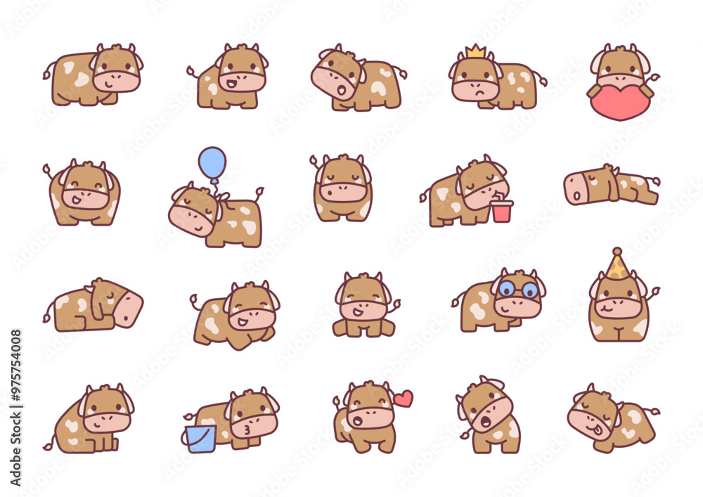 Fotografie Cute kawaii cow