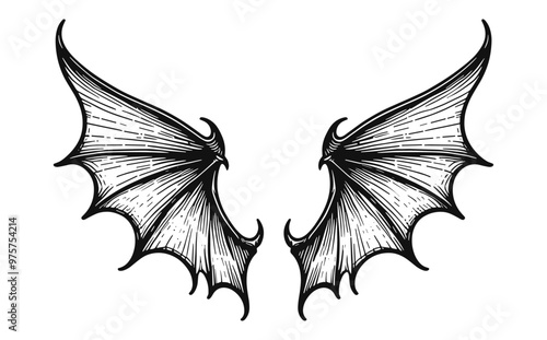 bat wings Halloween sketch photo