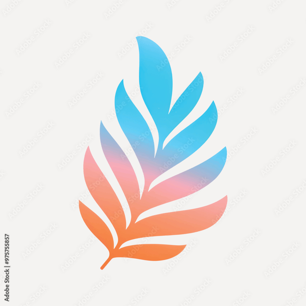 Obraz premium Colorful gradient tropical leaf