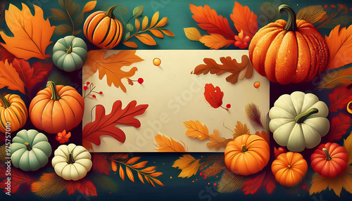  Thanksgiving greeting cards and invitations, featuring festive designs with autumn elem_1(1005) photo