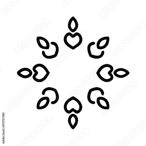 Diwali Rangoli Floral Mandalas on White Background