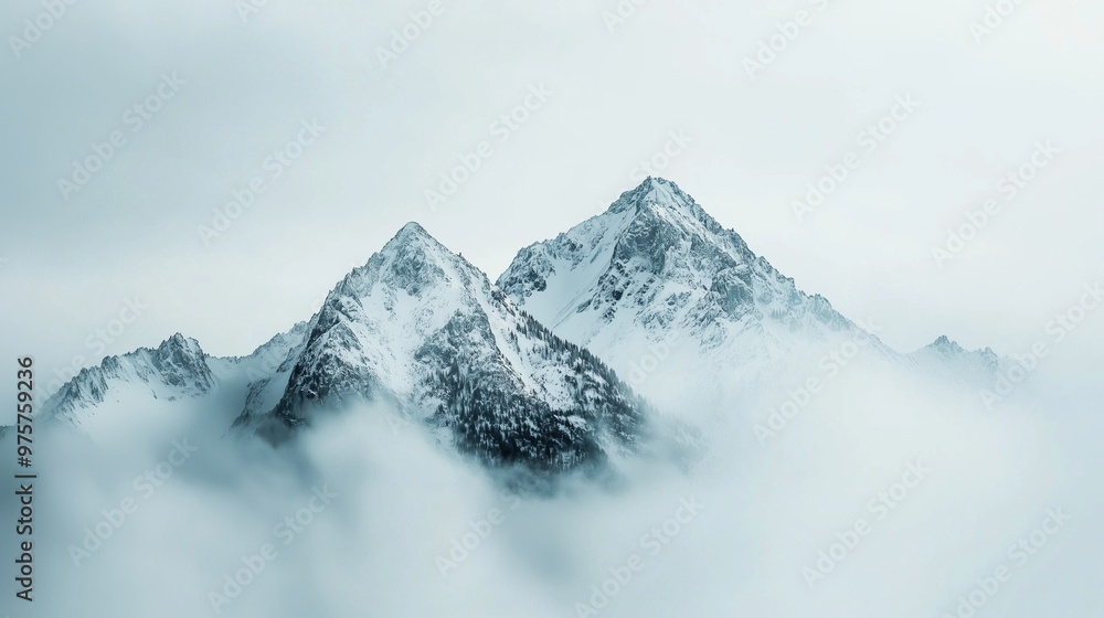 his serene image depicts mist-covered mountains surrounded by lush evergreen trees, with layers of fog cascading through the valleys. his serene image depicts mist-covered mountains surrounded by lush evergreen trees, with layers of fog cascading through the valleys.