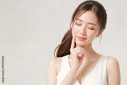 A woman with long hair photo