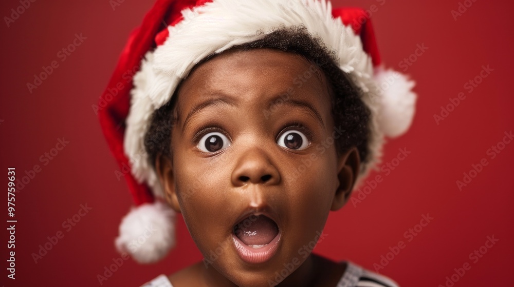 A young child wearing a red hat A young child wearing a red hat