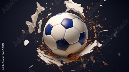 Soccer Ball Breaking Through