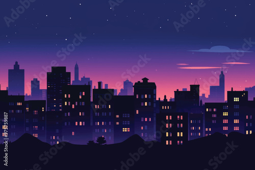 City night architecture silhouette metropolis