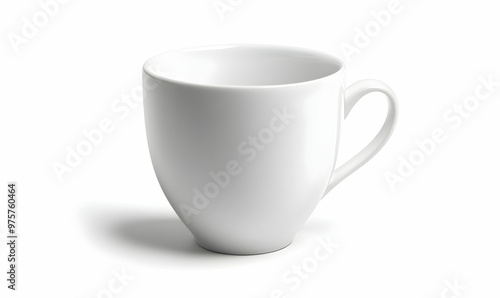 Ceramic cup with saucer isolated on white