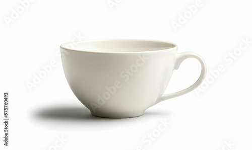 Ceramic cup with saucer isolated on white