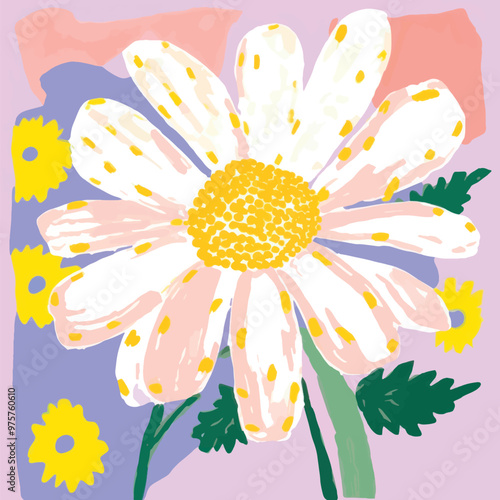 Colorful abstract daisy illustration