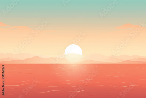 Serene sunset over calm sea