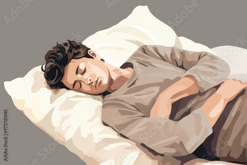 Sleeping man resting peacefully
