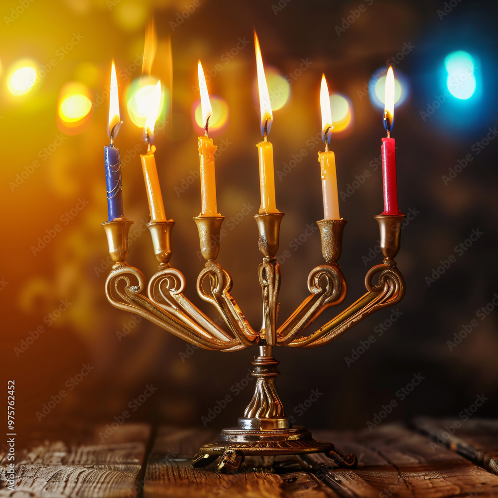 Fototapeta premium Hanukkah menorah symbol of judaism traditional holi