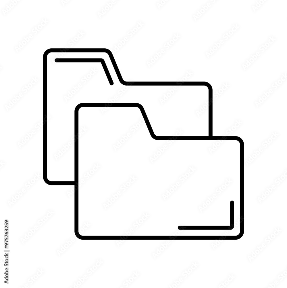 file folder copy icon. line vector isolated on white background. trendy and modern design file folder copy icon. line vector isolated on white background. trendy and modern design