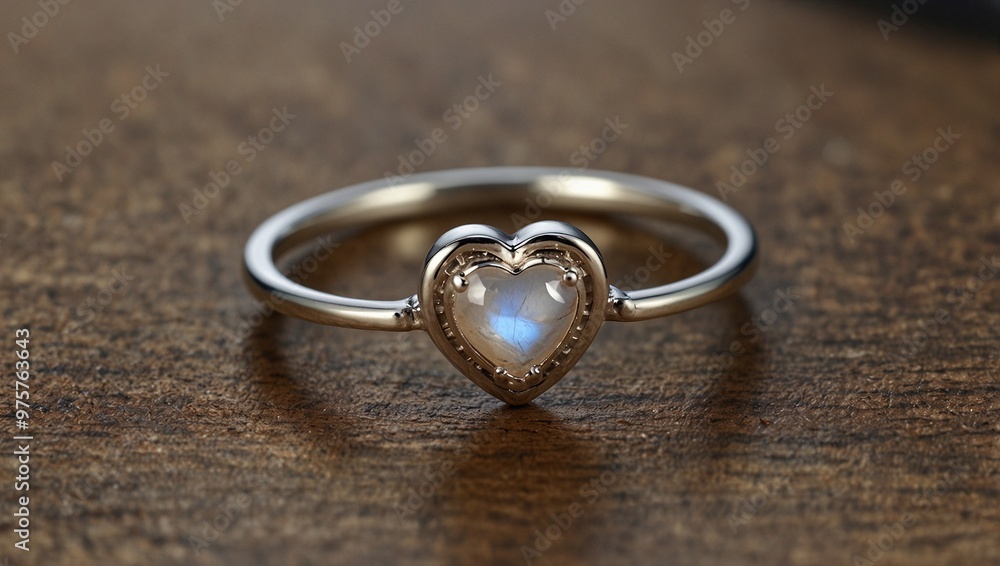 focus photo of silver ring with heart shaped diamond made by AI generative focus photo of silver ring with heart shaped diamond made by AI generative