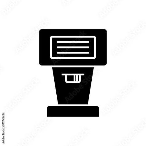 airport check-in terminal icon, self service machine symbol. vector isolated on white background, simple and modern design.