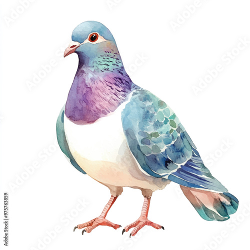cute Dove watercolor clipart illustration isolated