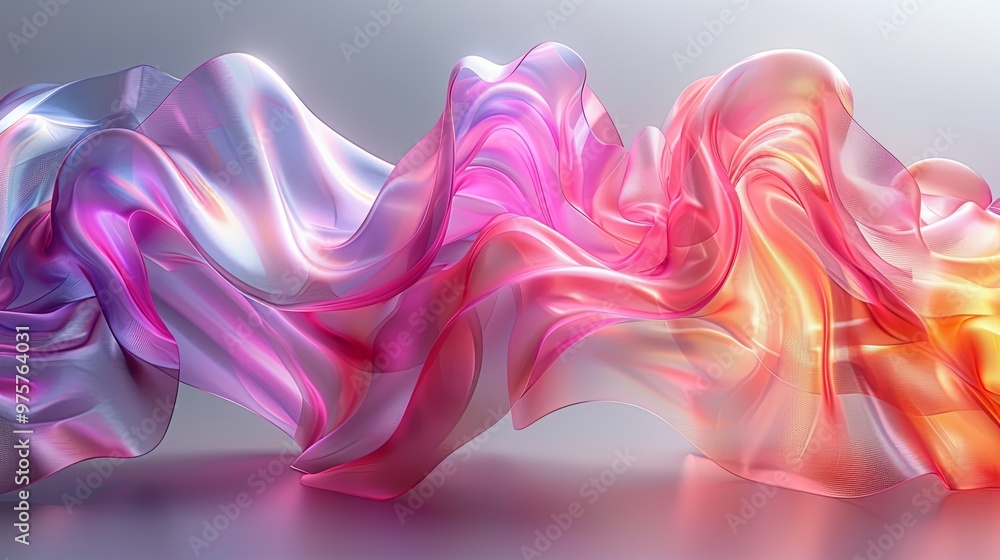 Colorful 3d fluid shape holographic gradient, geometric art poster template, dispersion effect glass 3d rendering Colorful 3d fluid shape holographic gradient, geometric art poster template, dispersion effect glass 3d rendering