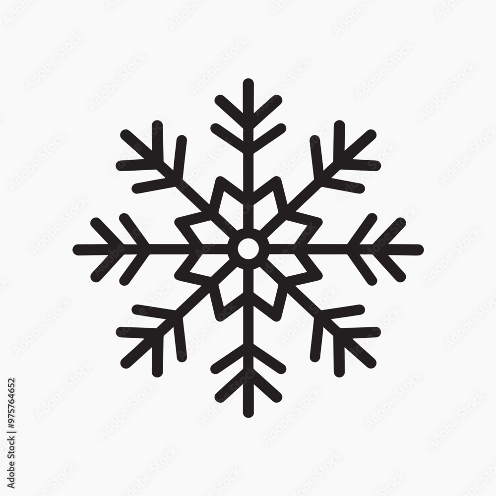 Simple black snowflake vector illustration Simple black snowflake vector illustration