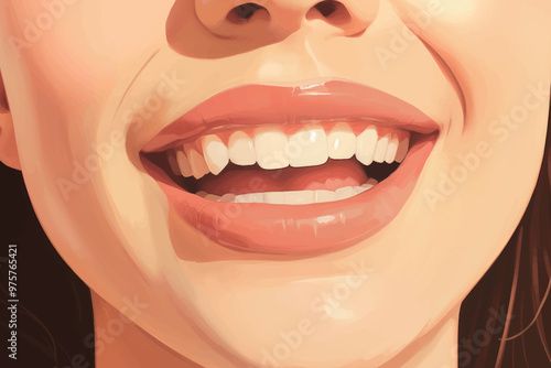 Smiling woman showing teeth