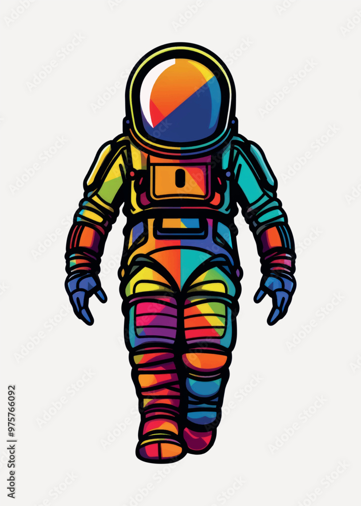 Colorful astronaut suit illustration Colorful astronaut suit illustration