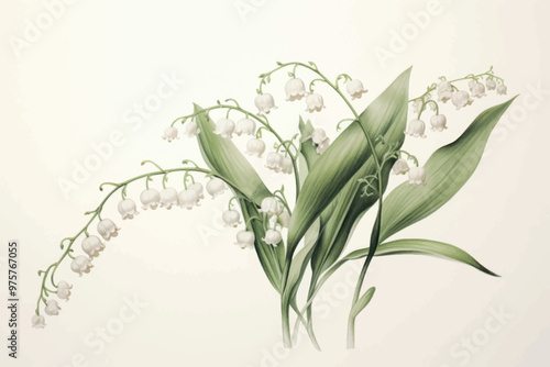 Elegant lily-of-the-valley illustration