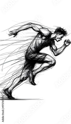 Wallpaper Mural Sketch of an athlete in motion Torontodigital.ca