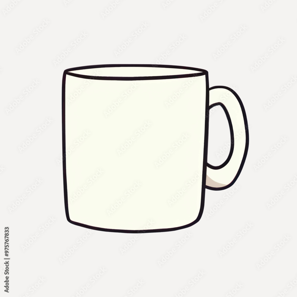 Simple white coffee mug illustration Simple white coffee mug illustration