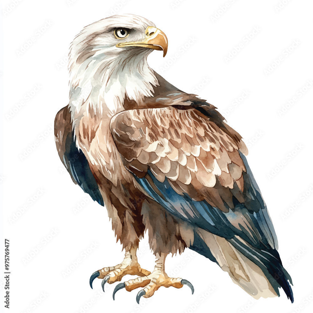 Obraz premium cute Eagle watercolor clipart illustration isolated