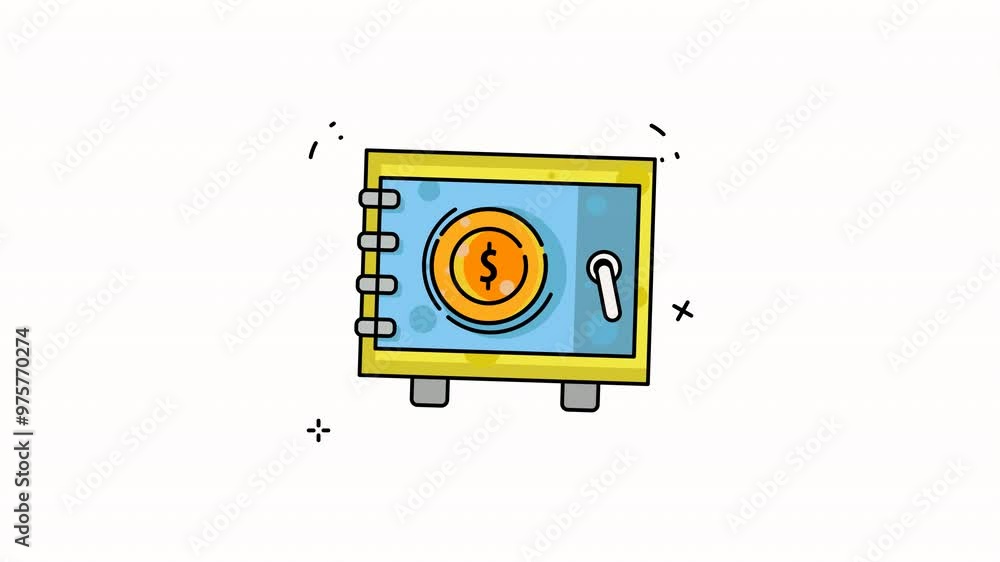 safe box. Money protection. Banking safety clip art. 4k Looping animation icon safe box. Money protection. Banking safety clip art. 4k Looping animation icon